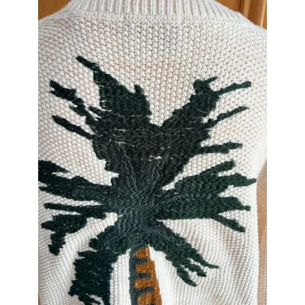 Scotch & Soda Americana Embroidered Cardigan Sweater Mens L Palm Tree Rare
